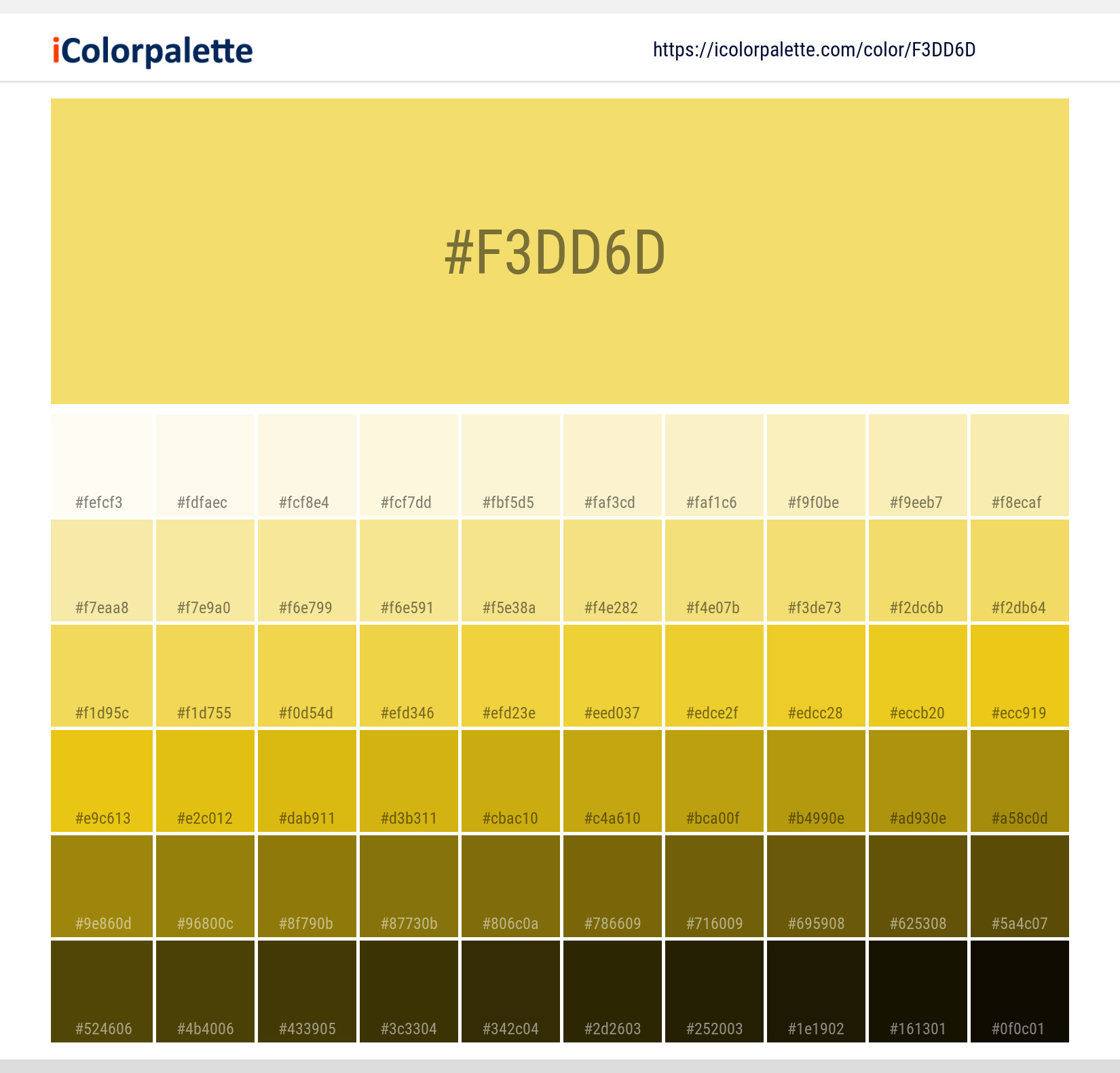 cari　色見本 Pantone 127 C Color | Hex color Code #f3dd6d information