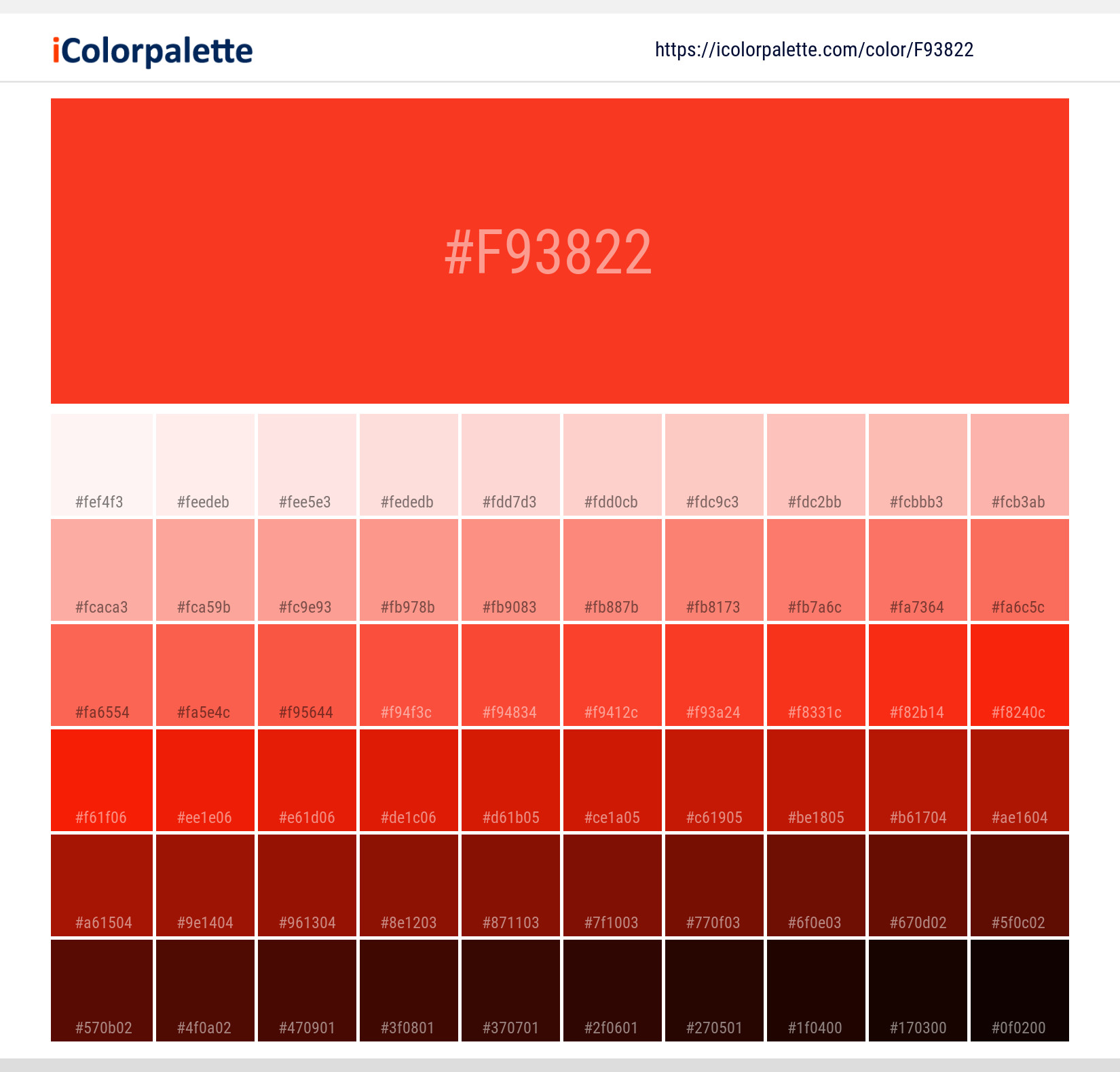 gnier Spænding udmelding Pantone Bright Red C Color | Hex color Code #F93822 information | Hsl | Rgb  | Pantone