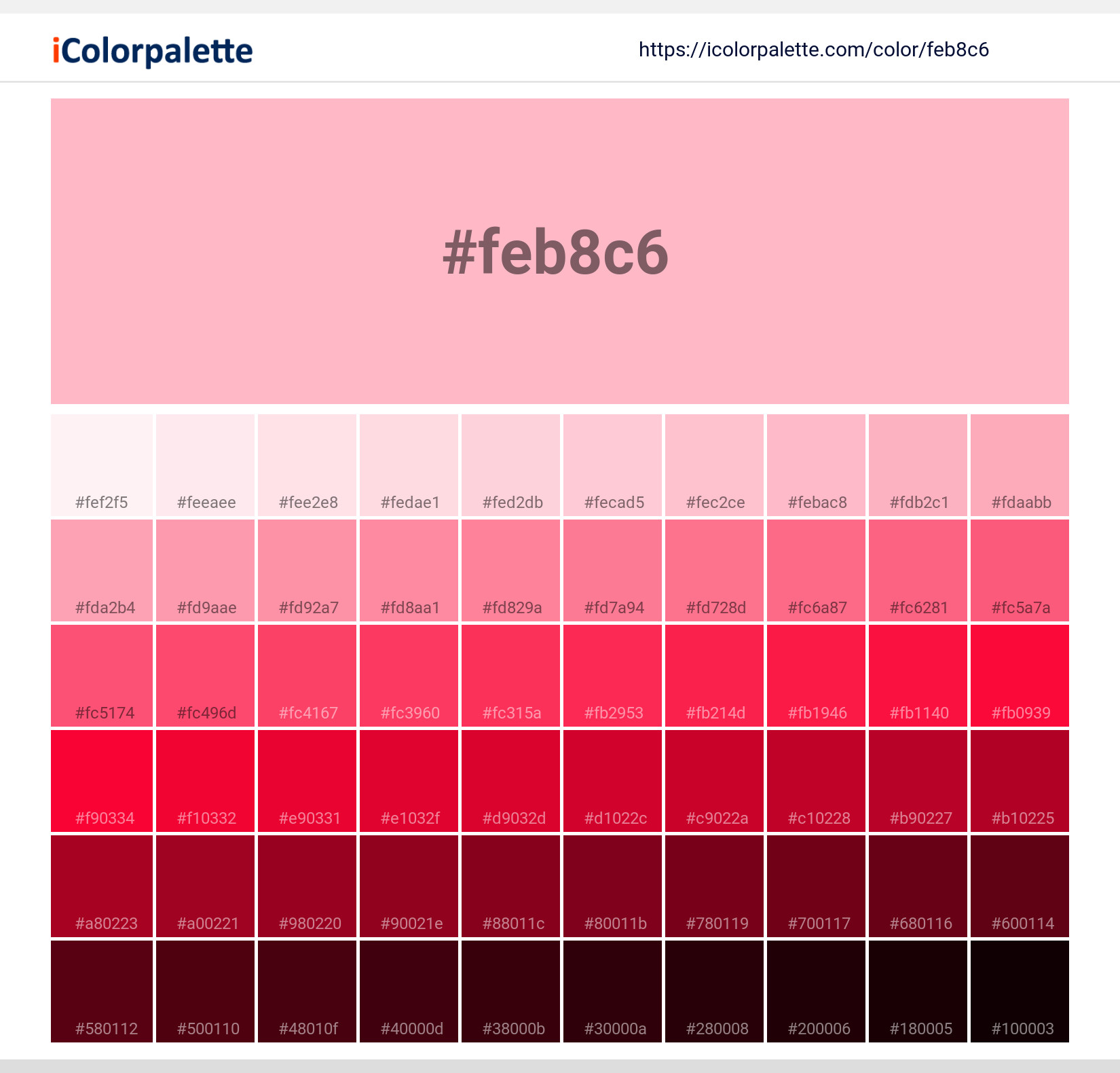 Color | feb8c6 information | Hsl | Rgb ...