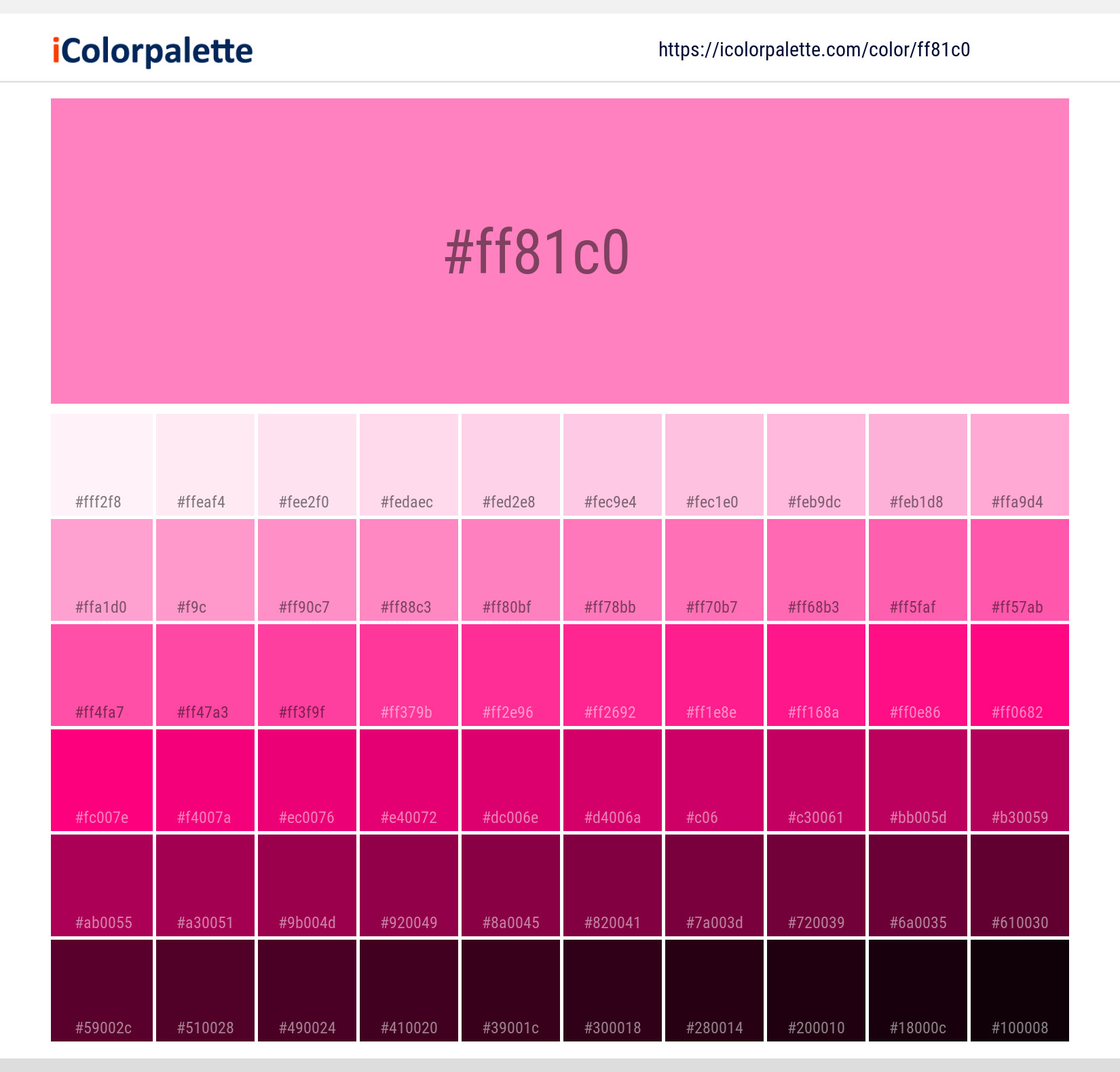 Pink Tease Color | ff81c0 information | Hsl | Rgb | Pantone
