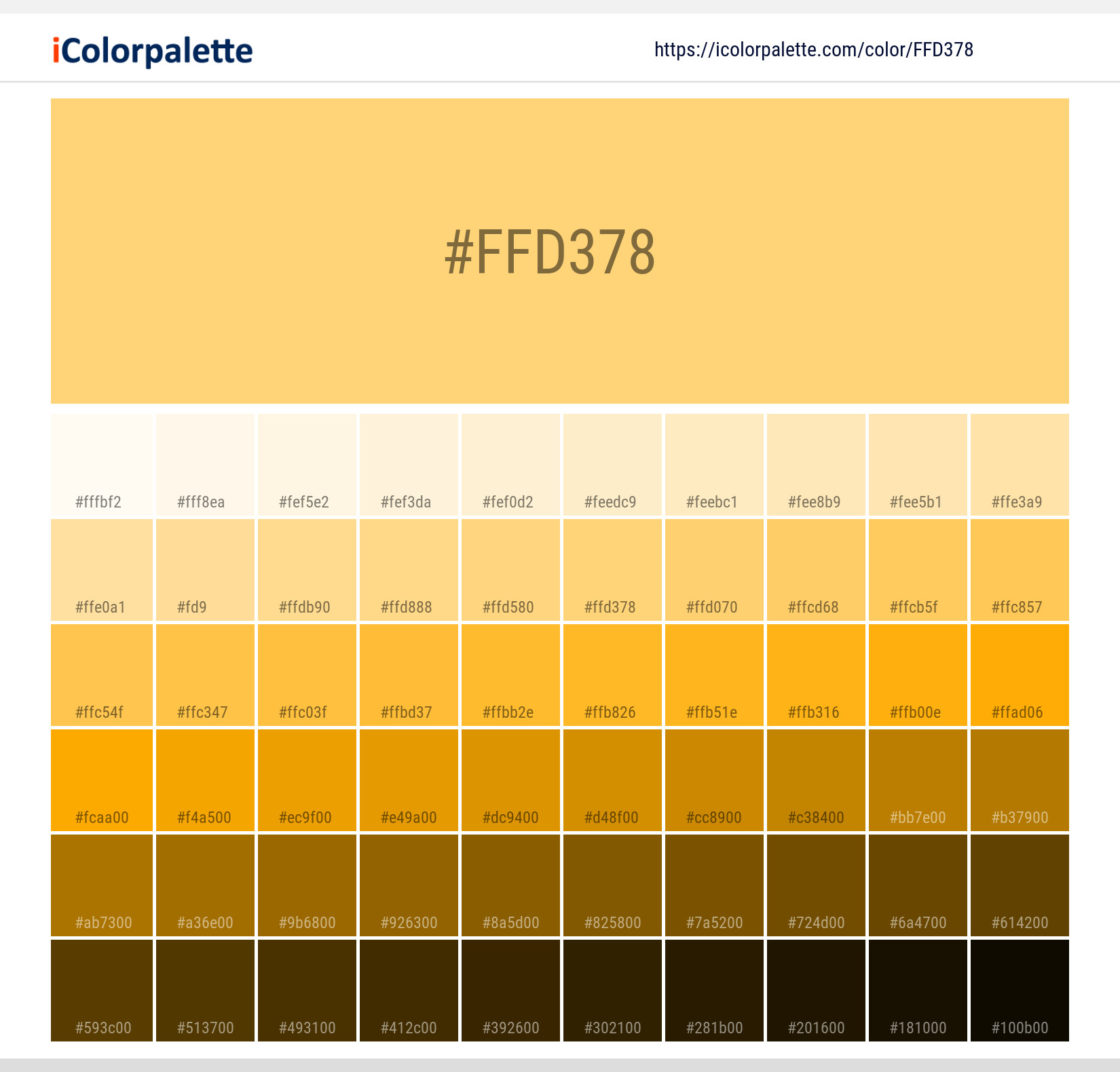 Pantone 134 U Color | Hex color Code #ffd378 information