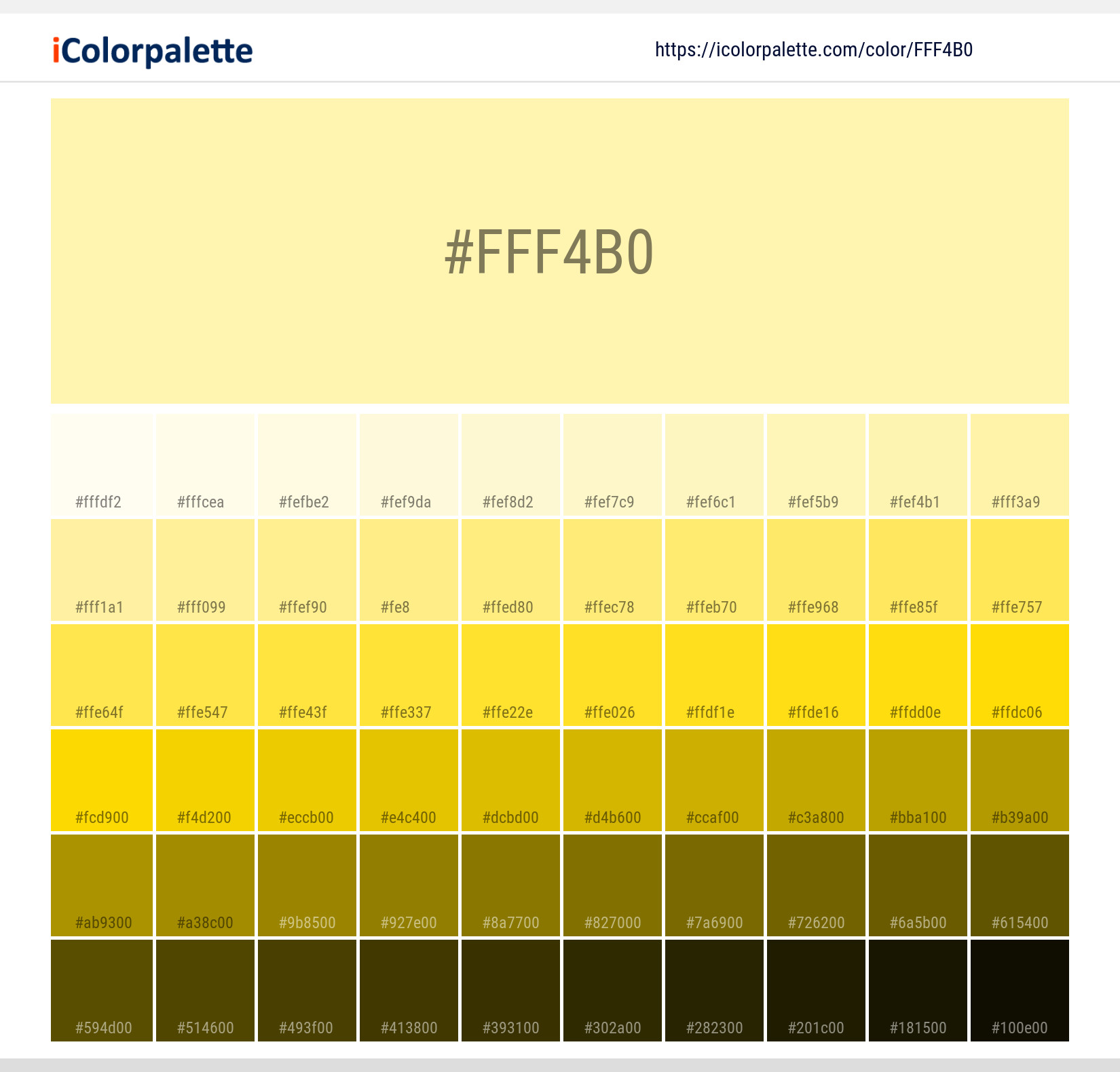 PANTONE 色見本 Solid Uncoated & Coated Pantone 938 U Color | Hex color Code #fff4b0 information